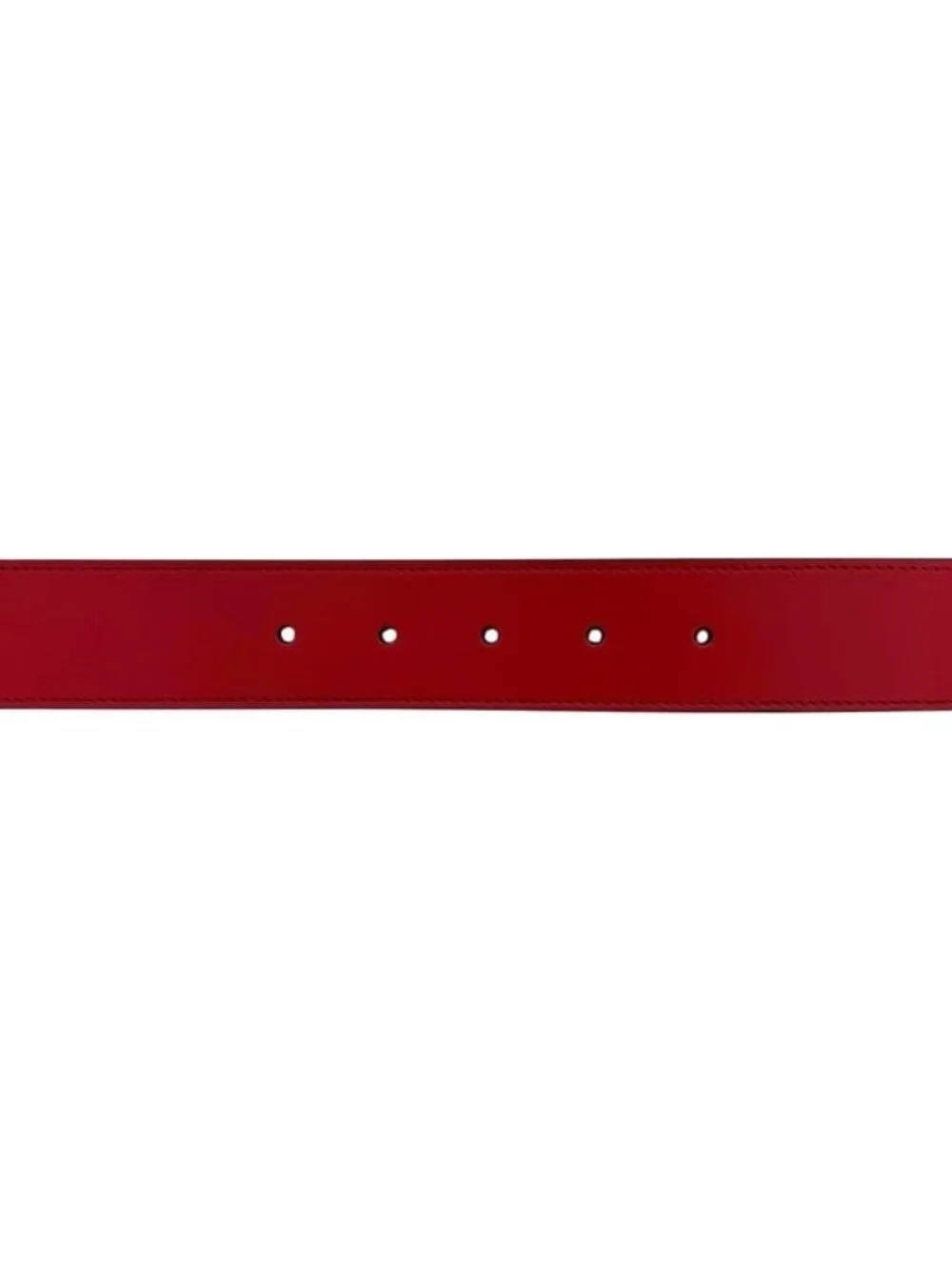 Gucci Belt Red Interlocking Waist 100 35 Leather Metal GG Logo Buckle
